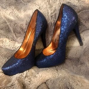Blue BCBG Sparkle Parade Heels Size 7